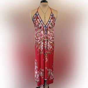 GUC Flying Tomato Floral Red Maxi Dress